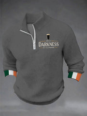 Men's Hello Darkness My Old Friend Printed Casual Zipper Pullover