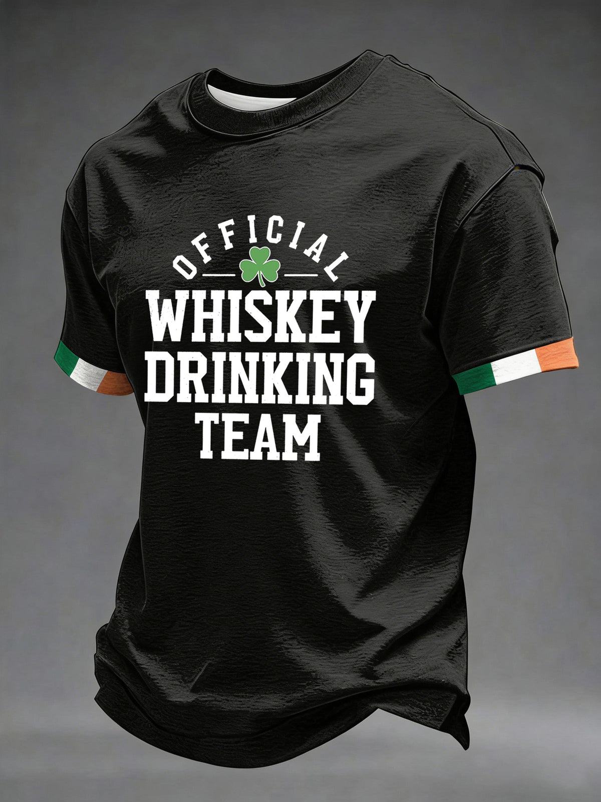 Men's St. Patrick's Day Official Whiskey Drinking Team Printed T-shirt