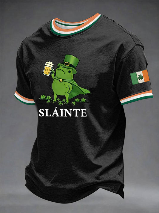 Men's Funny St Patricks Day Beer Shamrock  Short Sleeve T-shirt