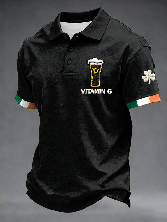 Men's St. Patrick's Day Vitamin G  Shamrock Art Print Short Sleeve Top