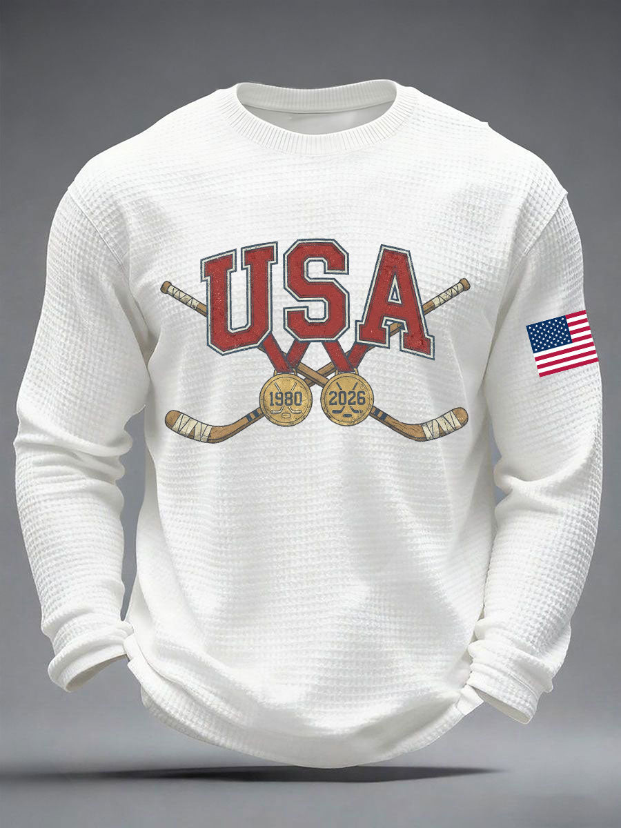 Men's American Hockey Printed Casual T-Shirt