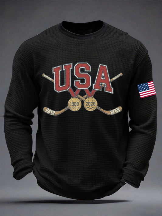 Men's American Hockey Printed Casual T-Shirt
