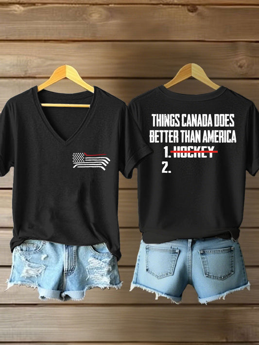 Women's Things Canada Does Better Than America Printed Casual T-Shirt