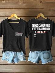 Women's Things Canada Does Better Than America Printed Casual T-Shirt