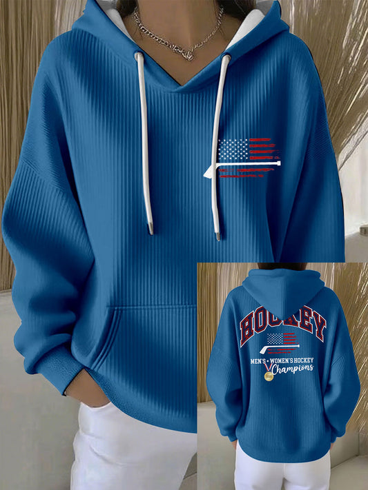 Women's Hockey Print Casual Hoodie
