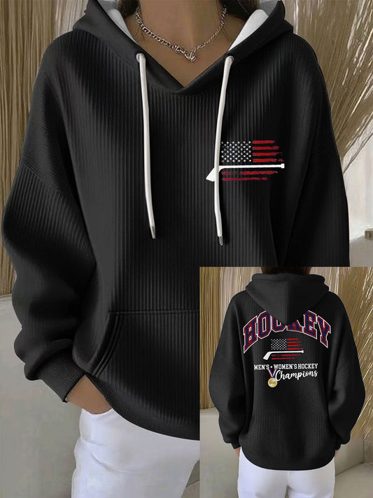 Women's Hockey Print Casual Hoodie