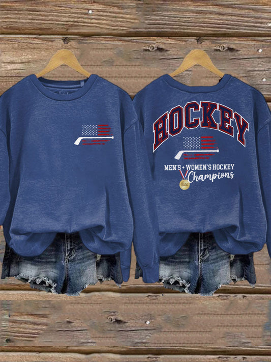 Women's Hockey Print Casual Sweatshirt