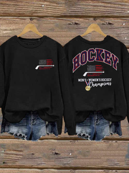 Women's Hockey Print Casual Sweatshirt